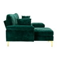 thumbnail image 4 of U-shaped Sectional Sofa Set with Removable Ottoman, Modern Modular Sofa Couch with 2 Pillows and Padded Back Cushion for Living Room Bedroom Office, Green, 4 of 7