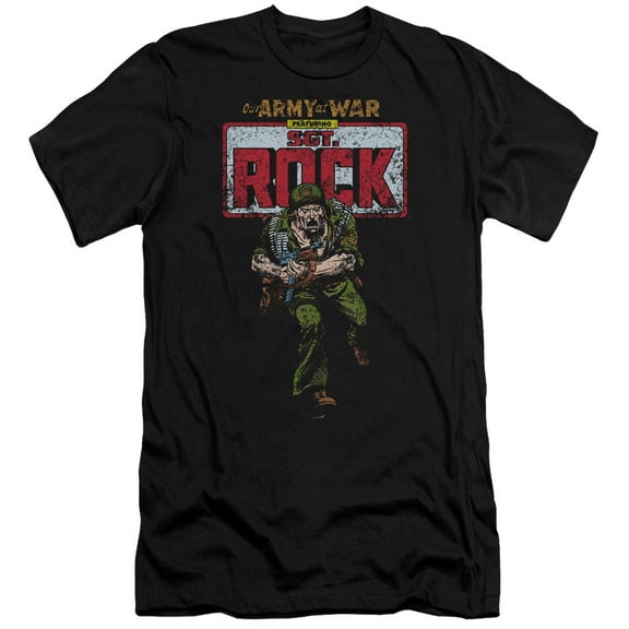 DC Comics Sgt Rock S/S Adult 30/1 T-Shirt Black