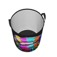 thumbnail image 3 of XMXY Round Laundry Basket Organizer, Rainbow LGBT Lip Waterproof Collapsible Dirty Clothes Basket Laundry Hamper, Medium Size, 3 of 8