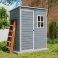 thumbnail image 4 of Lofka 5X3 FT Storage Sheds Outdoor with Floor - Lockable Tool Shed for Garden|Backyard|Lawn|Patio - Sheds & Outdoor Storage for Tools,Equipment,Grey, 4 of 11