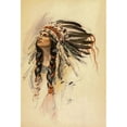 thumbnail image 2 of Fisher, Harrison 13x18 Black Modern Framed Museum Art Print Titled - Indian with Head Dress from The Song of Hiawatha 1906, 2 of 4