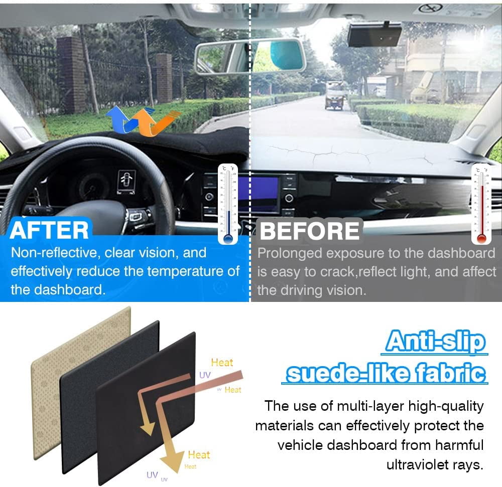 Canvcle Custom Fit for Dash Cover for Chevy Chevrolet Cavalier 1995-2005 Accessories Dashboard Cover Mat Non-Slip Pad Carpet Sunshield Protector