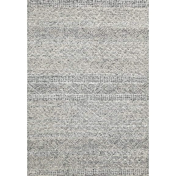 Dynamic Rugs Vigo Charcoal/Ivory 5X8 Geometric Handmade Area Rug
