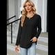 thumbnail image 5 of Blusas de Larga con Cuello Redondo para Mujer, Blusas Holgadas con Botones para Otoño e Invierno 2025. Negro XXL, 5 of 10