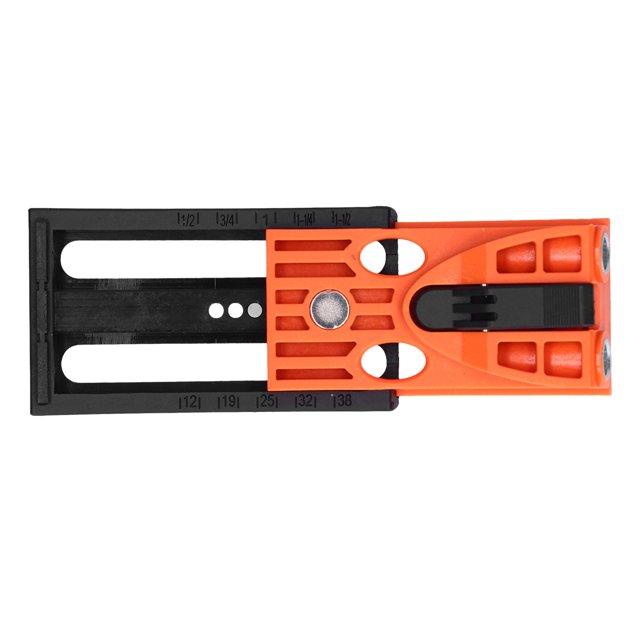 Plantilla de orificio de bolsillo ABS ajustable Métrico Imperial Orificios oblicuos Localizador para madera de 9,5 mm