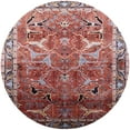 thumbnail image 1 of Ahgly Company Indoor Round Mid-Century Modern Khaki Rose Pink Oriental Area Rugs, 5' Round, 1 of 6