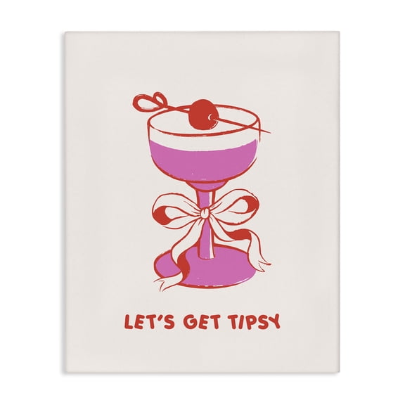 Stupell Industries Eclectic Let's Get Tipsy with Glass Canvas Art, 16 x 20, by House of Lulu