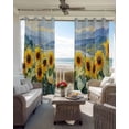 thumbnail image 6 of Sunflower Field Blackout Curtains for Bedroom Living Room Darkening Curtains 54 Inch Long Summer Watercolor Botanical Floral Short Curtain for Small Window Treatment Grommet Drapes 52"x54"x2, 6 of 9