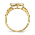 thumbnail image 2 of 14K Yellow Gold Ring Band Birthstone (10) October Opal, Lab Created Heart Phenomena, 2 of 5