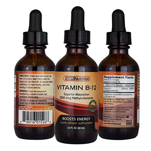 MAX ABSORPTION, Vitamin B12 Sublingual Liquid Drops, Vegan Friendly