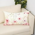 thumbnail image 4 of Floral Throw Pillow Covers 12x20 Set of 2 Spring Summer Outdoor Decor Lumbar Pillow Cases for Home Couch Decorations Pink, 4 of 6