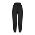 thumbnail image 5 of Elainilye Fashion Women's Yoga Leggings Solid High Waist Workout Leggings Casual Sweatpants Yoga Gym Pants,Black, 5 of 7