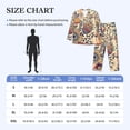 thumbnail image 4 of Salouo Floral With Birds And Fantasy Flowers Print Button-Front Long Sleeve Pajama Set for Men, Soft 2Pjs Men's Long Sleeve Sleepwear-X-Large, 4 of 7