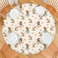 thumbnail image 2 of Beige Fairy Mushroom Pattern Round Fitted Tablecloth with Elastic Edge,Dining Table Cover Waterproof,Outdoor Round Tablecloth for Camping,Dining,Indoor and Outdoor, 2 of 7