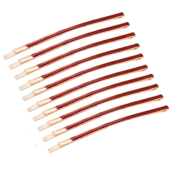 10 horquillas curvadas Jumbo Bobby Pins largas de metal para mujeres, adolescentes y niñas, decorativas para el cabello (rojo)