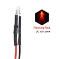 thumbnail image 2 of 5Pcs DC 12V 3mm Pre Wired LED Flashing Orange Light Round Top Clear Lens, Light Emitting Diodes with Edge, 2 of 4