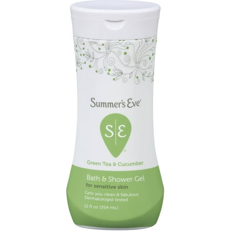 Summer's Eve Foaming Bath For Sensitive Skin w/Green Tea & Cucumber Bath & Shower Gel, 12 Fl Oz