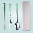 thumbnail image 4 of Catlerio Portable Flatware Set w/Case Stainless Steel Knife Fork Spoon Set w/Wheat Handle, 4 of 4