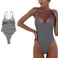 thumbnail image 3 of Traje De Baño De Una Pieza Con Tanga De Natación Sexy, Traje De Baño Gris Para Mujer, Traje De Baño Monokini Brasileño Sin Espalda Para Mujer M Cateissary BA000480-00, 3 of 6