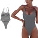 thumbnail image 3 of Traje De Baño De Una Pieza Con Tanga De Natación Sexy, Traje De Baño Gris Para Mujer, Traje De Baño Monokini Brasileño Sin Espalda Para Mujer M Sweethay BA000480-00, 3 of 6