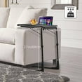 thumbnail image 3 of MY TV Tray Table, Folding TV Dinner Tray Table with Cup Holder, 6 Height & 3 Tilt Angle Adjustable Laptop Table for Couch, Bed, 3 of 7