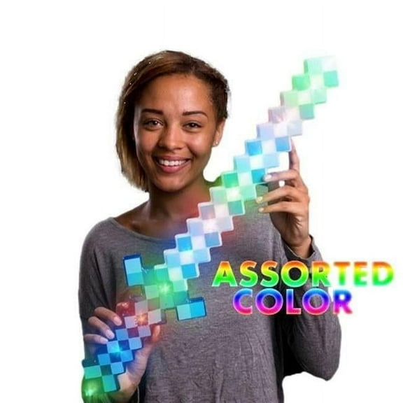 LED Assorted Retro Flashing Pixelated Warrior Sword