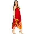 thumbnail image 3 of Sakkas Batik Flower Caftan Tank Dress / Cover Up - Red / Gold - One Size, 3 of 5