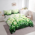 thumbnail image 2 of Erosebridal Green Square Twin Bedding Sets 7-Piece for Boys, Pixelate Miner Bedding Comforter Set, 2 of 7