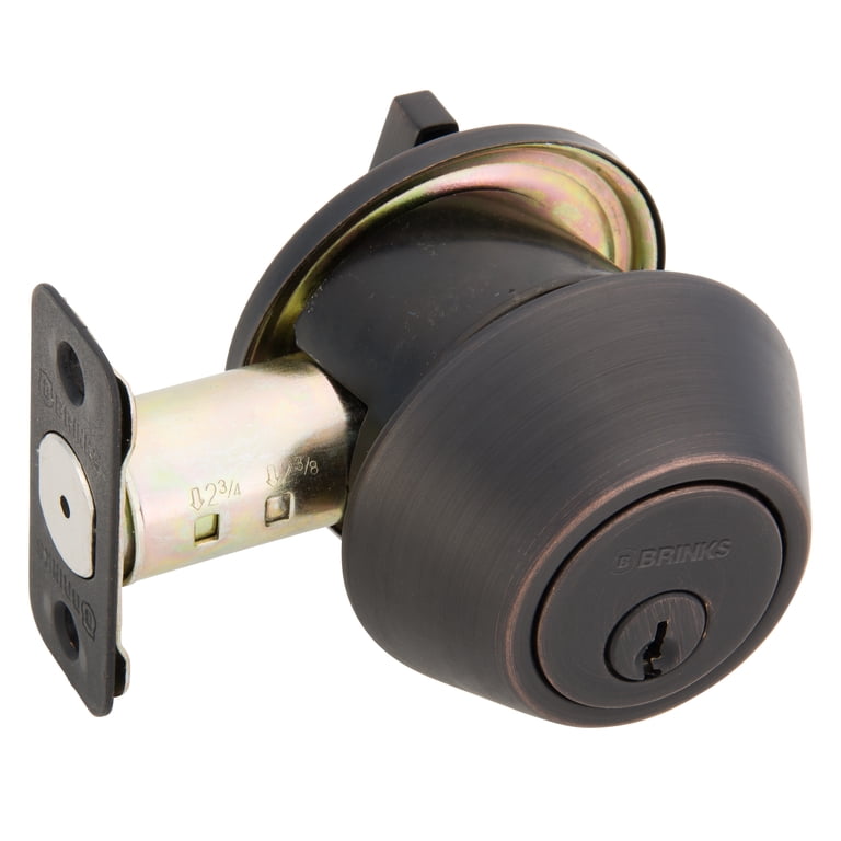 Brinks Single Cylinder Deadbolt, Tuscan Bronze photo 7