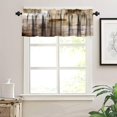 thumbnail image 3 of Dark Brown Grey Abstract Valance Curtain Rust Beige Art Painting Modern Watercolor Oil Print Rod Pocket Valance Window Treatments 1 Panel Short Curtains for Kitchen Farmhouse 54 x 18 in, 3 of 6