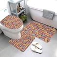 thumbnail image 3 of Bathroom Rugs Sets 3 Piece - Multicolor maple leaves Absorbent Non Slip Bath Mats, U-Shape Toilet Lid Cover, Contour Mat, Soft Washable Shower Mats Bath Rug Mat for Bathroom Tub Toilet, 3 of 7