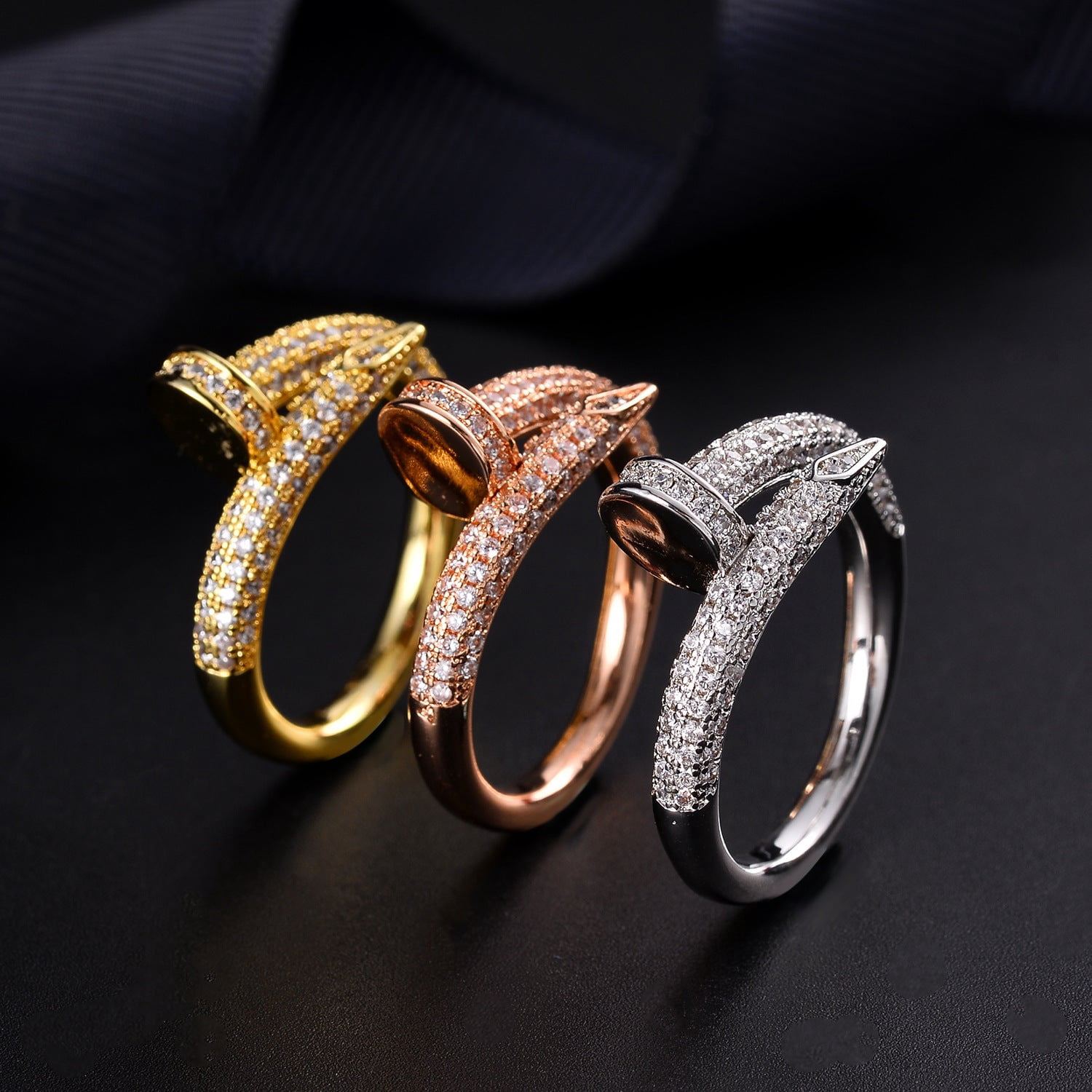 Gold Plated Nail Ring U Shape Korean Jewelry Trend Finger Nail Ring Wedding Jewelry Fashion Nail Art Decoration