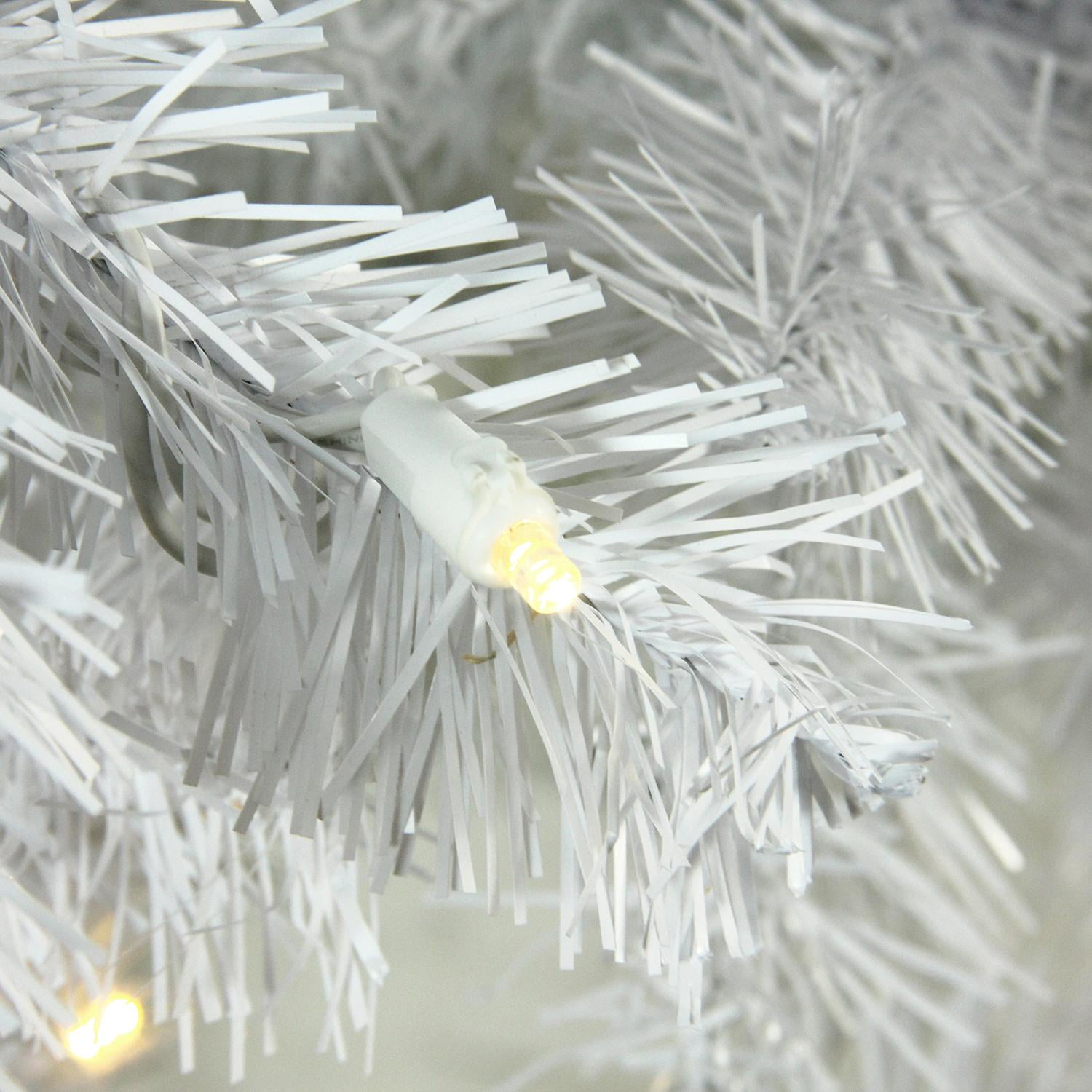 7.5' x 36" Pre-Lit White Winston Pine Artificial Christmas Tree - Warm White LED Lights