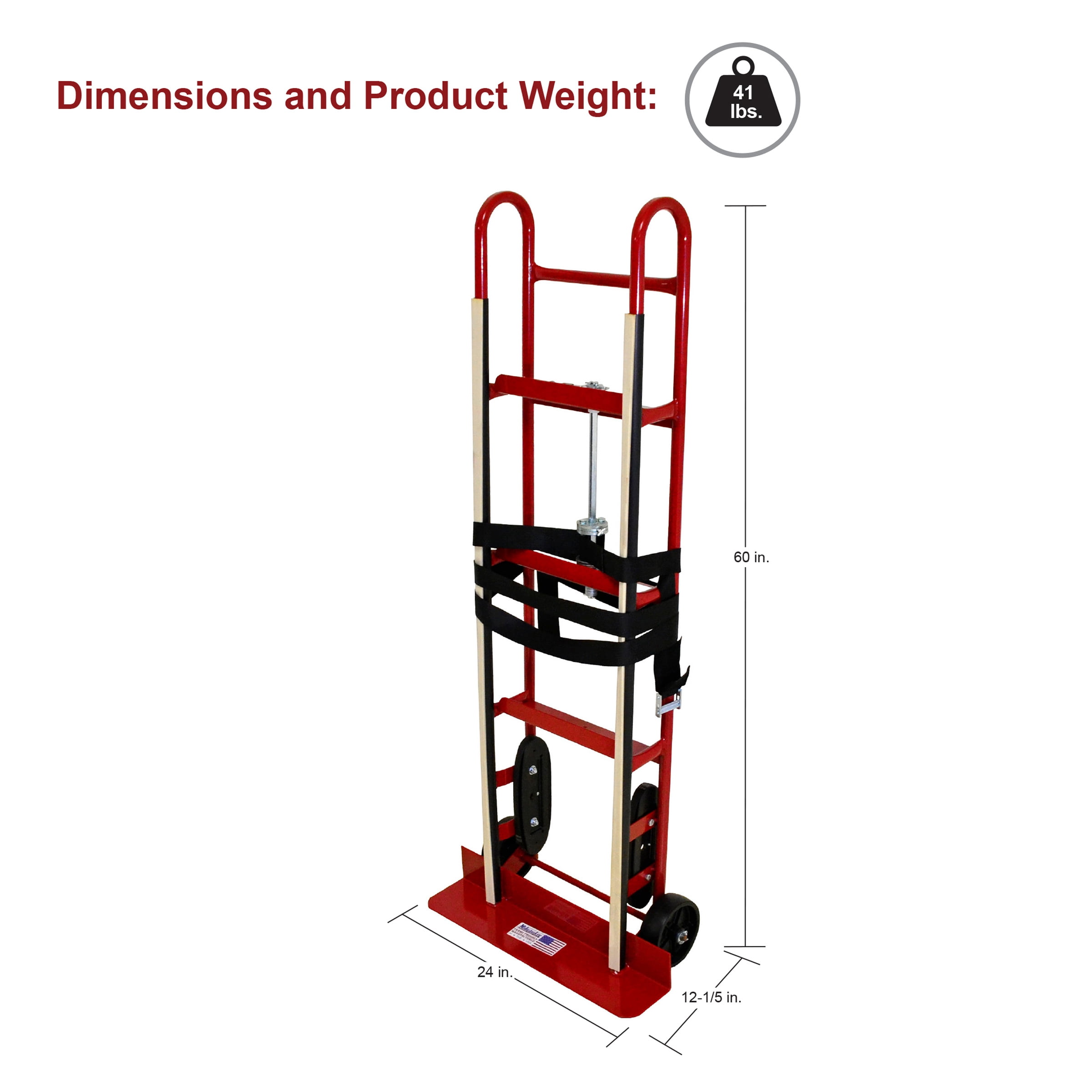 Milwaukee DC40188, 800 lbs Steel 12.5 in x 24 in. x 60 in Appliance Hand Truck
