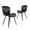 Black + Metal, variant on FENGFAN Upholstered Dining Chairs Leather Metal Legs 20 Inch Grey 2 Pack