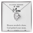 thumbnail image 2 of To Mom Remembrance Message God Picked Mom White Forever Necklace w Message Card, 2 of 7
