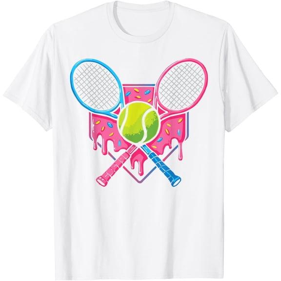 Exquisite and comfortable-Funny Tennis Ice Cream Drip For Kids Boys Girls Women Tennis T-Shirt