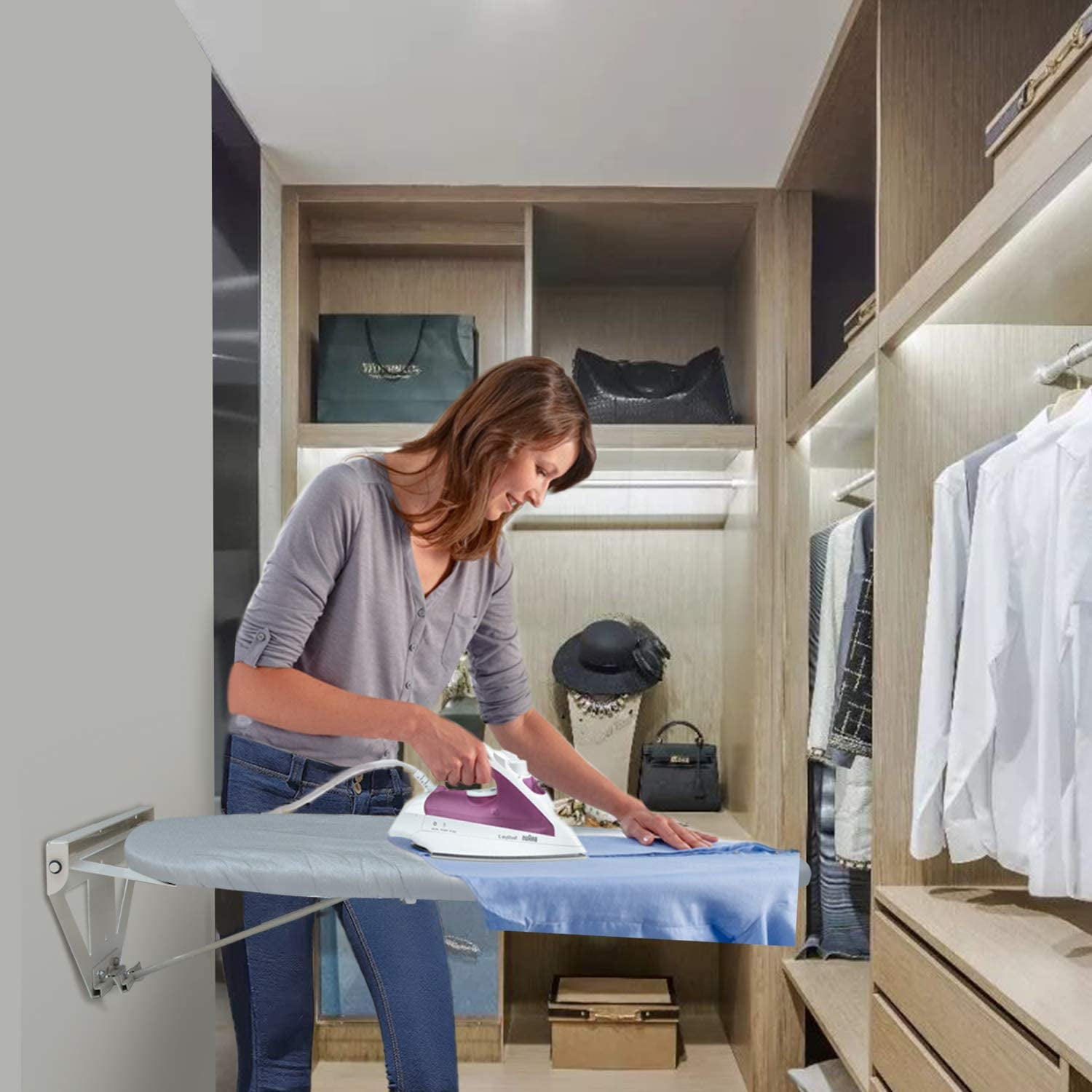 Wall mount Ironing Board for Laundry Room Organizer-Space saver-Foldable. 