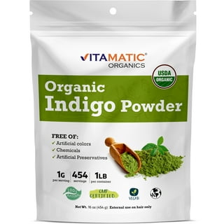 Organic Indigo Powder 100gm 3.53oz 0.22lb Indigofera Tinctoria Natural  Indigo Leaf Powder For Hair USDA Organic Certified Ayurvedic Supplement in