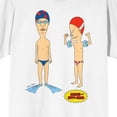 thumbnail image 6 of Beavis & Butthead Swimming Attire Crew Neck Short Sleeve Men's White T-shirt-5XL, 6 of 7