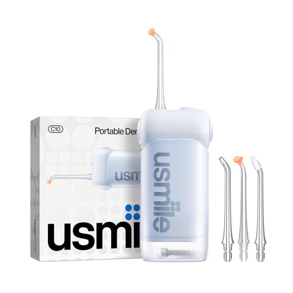 usmile C10 Hydropulseur Portable &Acr;&128;&147; Adapté aux Voyages, Batterie 95 Jours, 4 Modes, Buse 360&Acr;°, Réservoir 180ml, IPX7 Étanche, Dentiste-Rec