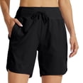 thumbnail image 7 of Women's 7" Athletic Running Long Shorts Workout Hiking Shorts Quick Dry High Waisted Active Zipper Pocket(Black,XXL）, 7 of 7