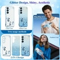 thumbnail image 4 of Phone Case for Samsung A25 5g Case Clear Glitter Sparkle Aesthetic Samsung Galaxy A25 5g Case Silicone Soft Flower Transparent Shockproof Cover Purple Slim (Blue), 4 of 14