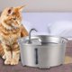 thumbnail image 1 of Fuente de agua para gatos Salvador dispensador de agua de acero inoxidable 2,6 l con grifo, 1 of 10