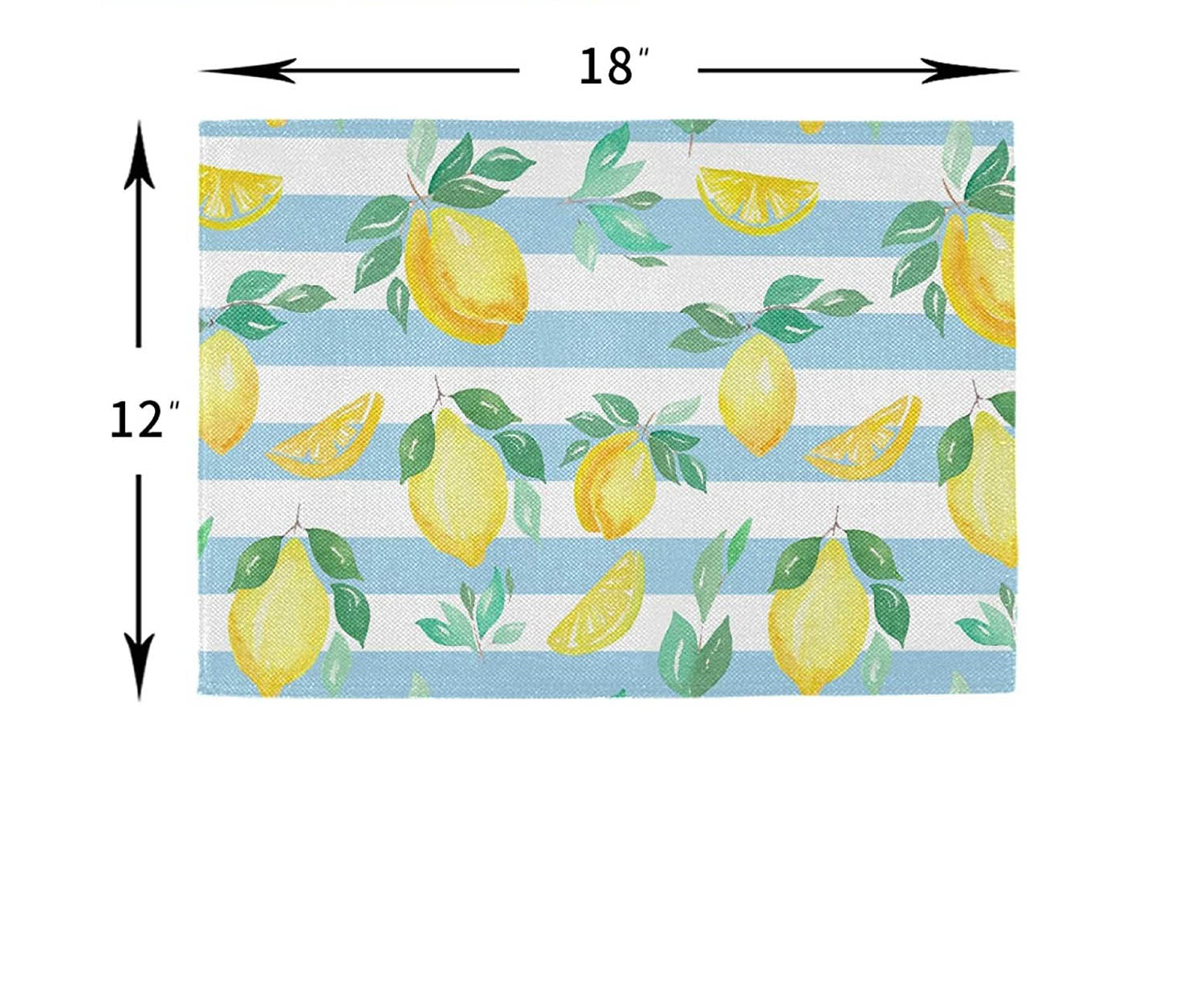 Yellow Lemon Placemat Table Mats Set of 6 Heat Resistant Stain Washable Kitchen Place Mats Non