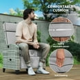 thumbnail image 6 of Outsunny Outdoor Recliner Chair with Cushions, PE Wicker Reclining Patio Lounge Chair with Adjustable Footrest, Armrests, Side Tray Table, Gray, 6 of 9