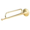 thumbnail image 1 of Corneta de latón Brass C Bugle Call Trompeta chapada en oro Cuerno de caballería con boquilla Instrumento musical para principiantes Banda escolar Orquesta militar (18.7 pulgadas) Tomshoo Corneta de latón, 1 of 6