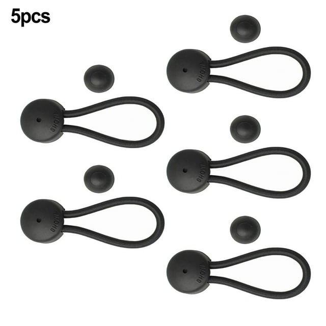 5 Pcs Shock Cord Fastener Bungee Cord Clip with Knob for Tent Boat Yacht RV Cover