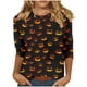 thumbnail image 2 of Ailaofu 3/4 Length Sleeve Women Tops Crew Neck Blouses Dressy Casual Summer T Shirts Loose Fit Business Work Clothes, 2 of 4