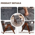 thumbnail image 4 of LEHZROAJ Modern Chenille Upholstered Accent Chair,Armchair Thick Backrest Solid Wood Frame for Living Room,Bedroom(Gray,Set of 2), 4 of 15